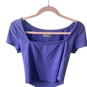 Urban Outfitters Purple Ribbed Crop Top